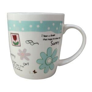 2/$15 Maum Smile Whimsy Mug Sunny Day Don't Wanna Say Goodbye Hope 3.5" Floral